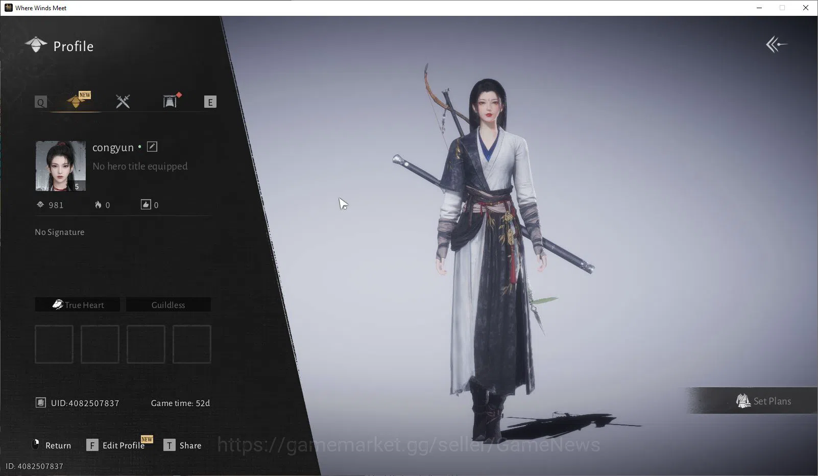 GLOBAL|Lv 5|Starter|GS 3671|1 Harmonic Core|Anthem Of Ages|Nameless Sword+Nameless Spear|Low Explore|Female MC|Netease|(WWM867) Where Winds Meet Accounts GLOBAL|Lv 5|Starter|GS 3671|1 Harmonic Core|Anthem image 1