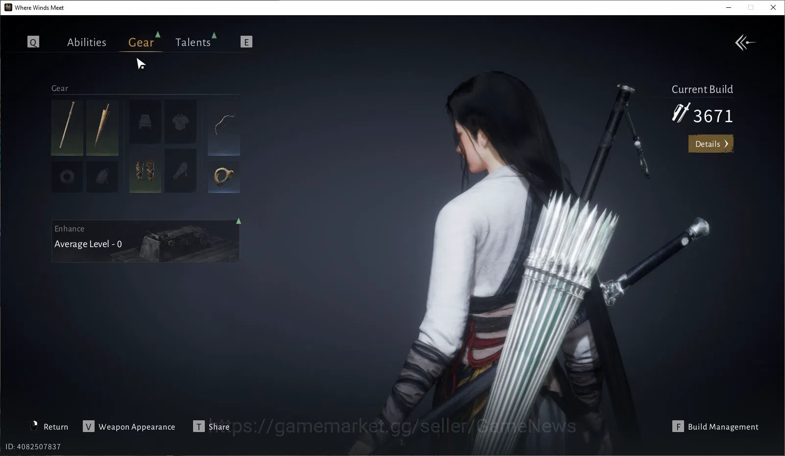 Where Winds Meet Accounts GLOBAL|Lv 5|Starter|GS 3671|1 Harmonic Core|Anthem Of Ages|Nameless Sword+Nameless Spear|Low 5