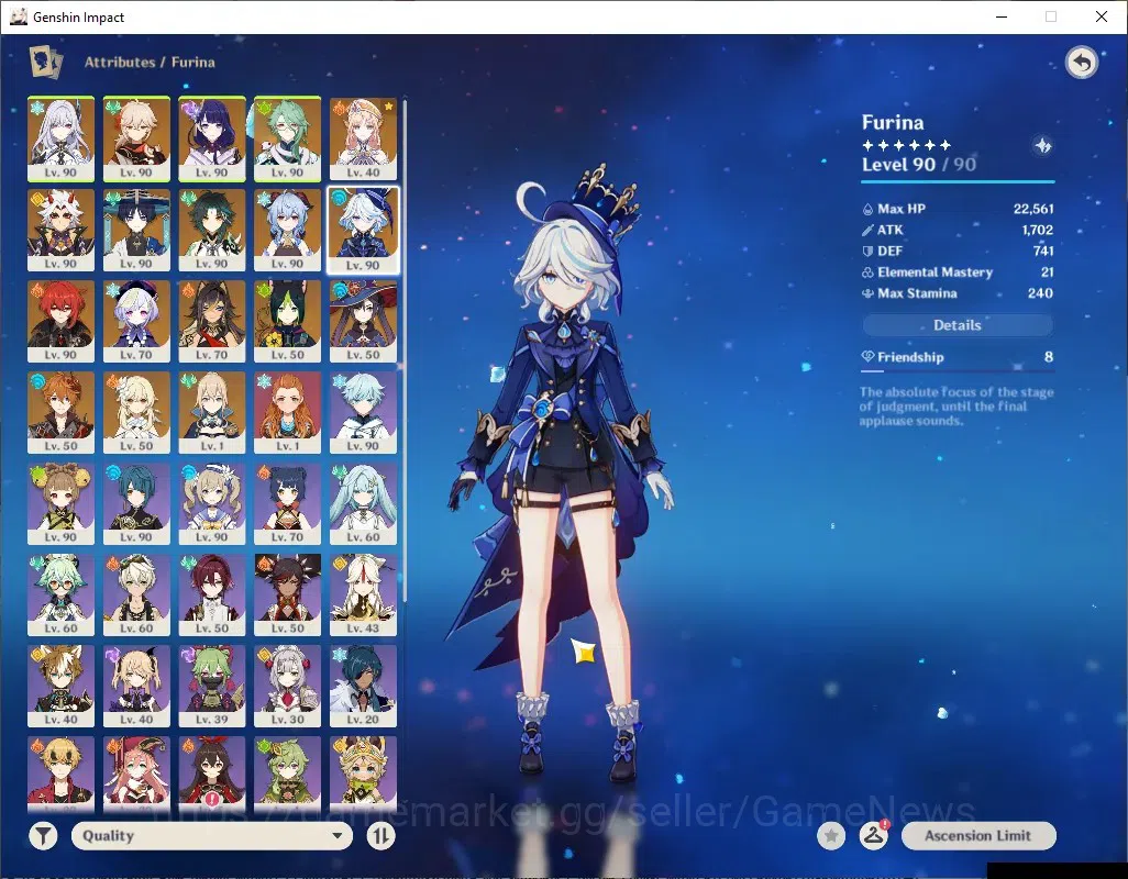 Genshin Impact Accounts ASIA|AR 58|11 Limited + 7 (*5Weap)|[Furina,Xiao]+S image 12