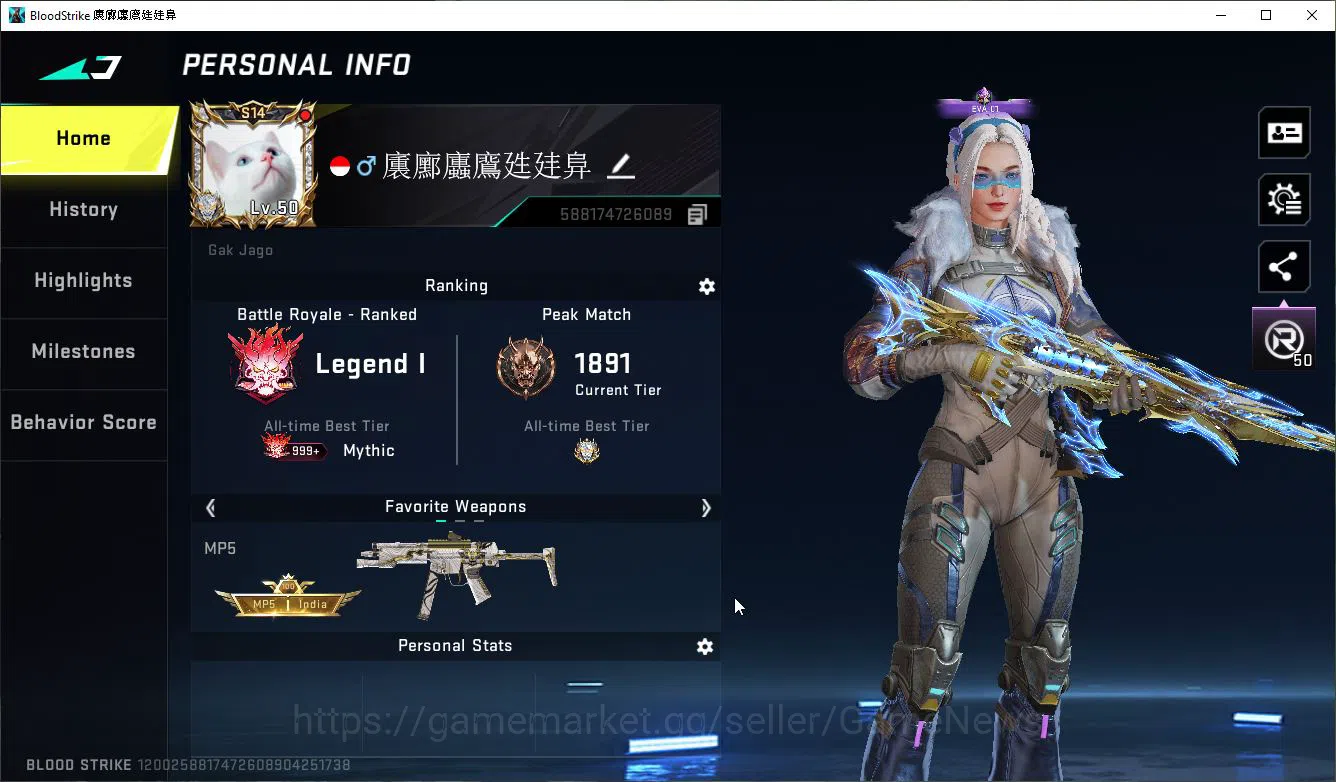 Blood Strike Accounts ASIA|ETERNAL Lv2 AK47-OverLord+Colab 7DS Karl98,BL image 2