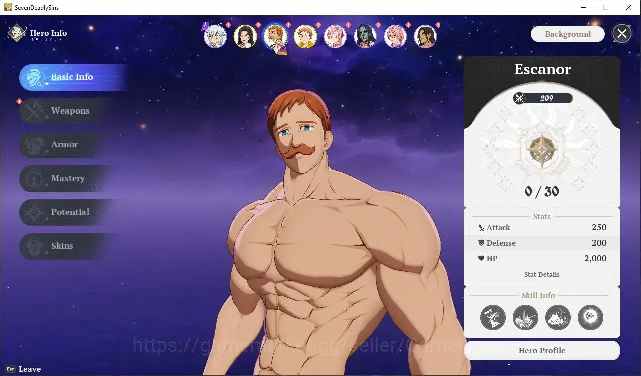 The Seven Deadly Sins: Origin Accounts EUROPE |Fresh Starter Lvl 2|3 SSR| Escanor, King, Guila, & 5 SR |2 SSR Selector|Act 1 2