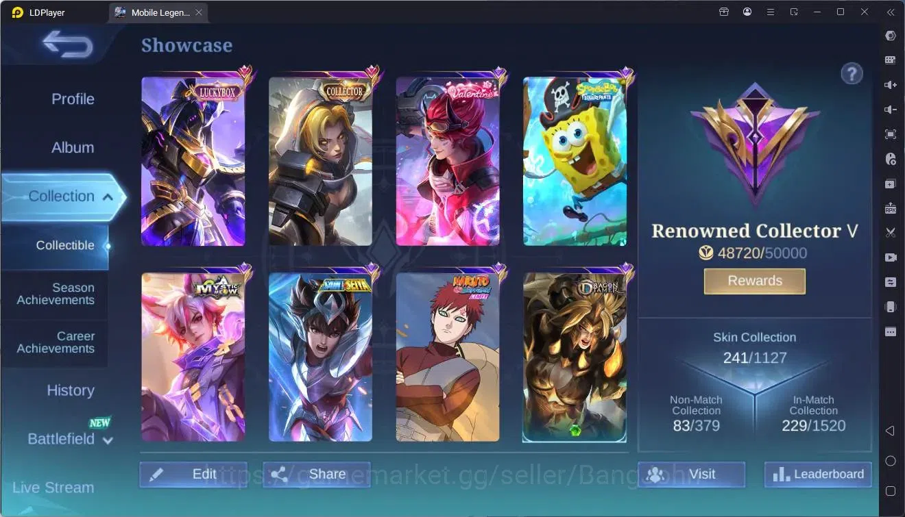 Mobile Legends: Bang Bang Accounts Global |Hero 133|Skin 241|Renowned|Luckybox Kaja|C image 2
