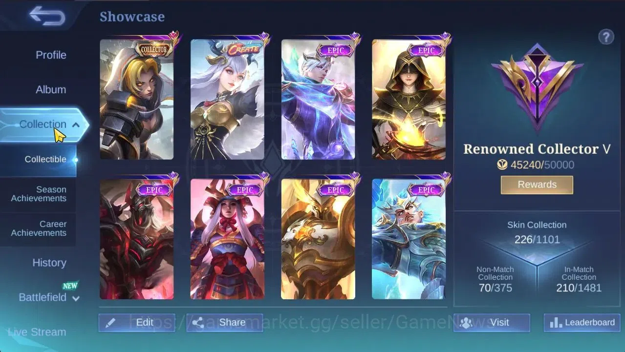 Mobile Legends: Bang Bang Accounts Hero 132|Skin226|High Glory 74|CC Natalia,SS Badan image 3