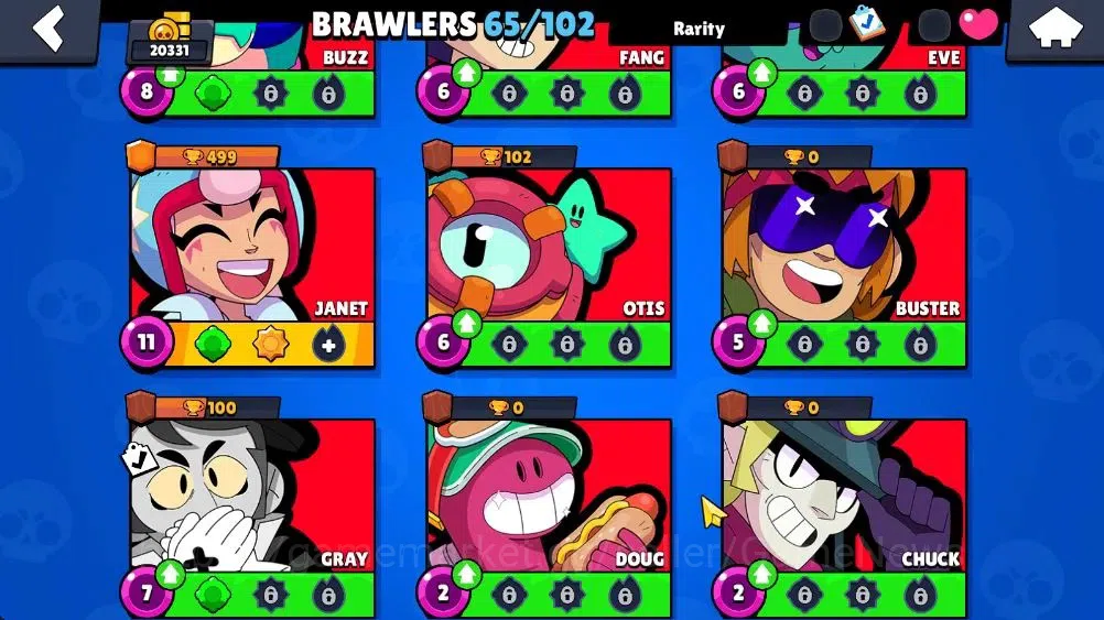 Brawl Stars Accounts Lvl 123 20331 Trophy|65 Brawlers 7 Max Lvl|3 Epic Skins 2 True Silver 1 True Gold, Etc|6K Coin 5K PP|Cn 10