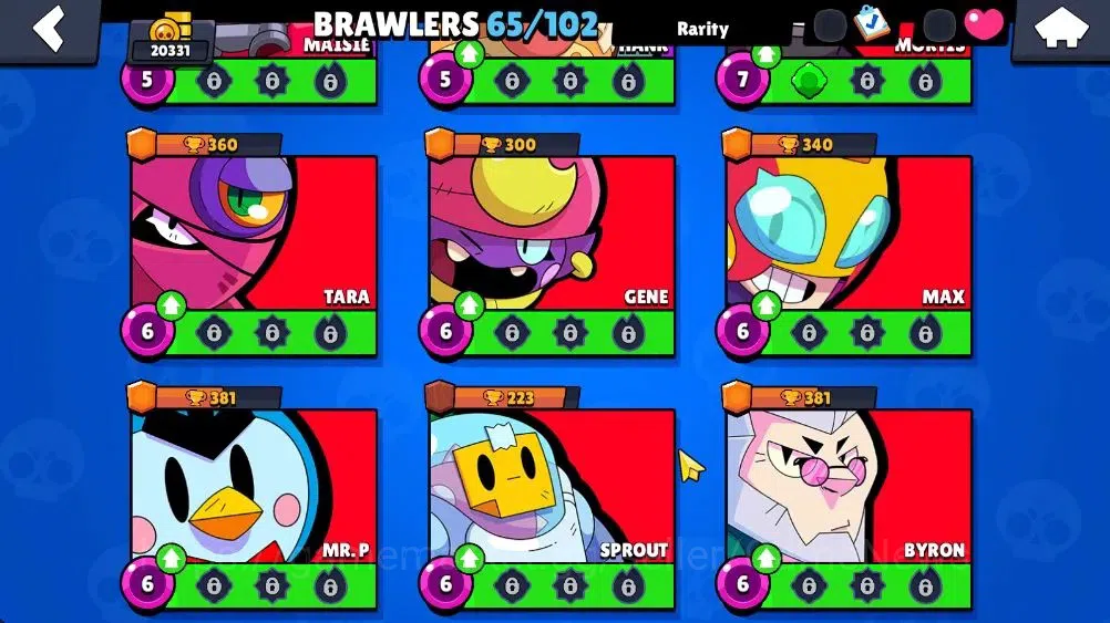 Brawl Stars Accounts Lvl 123 20331 Trophy|65 Brawlers 7 Max Lvl|3 Epic Skins 2 True Silver 1 True Gold, Etc|6K Coin 5K PP|Cn 12