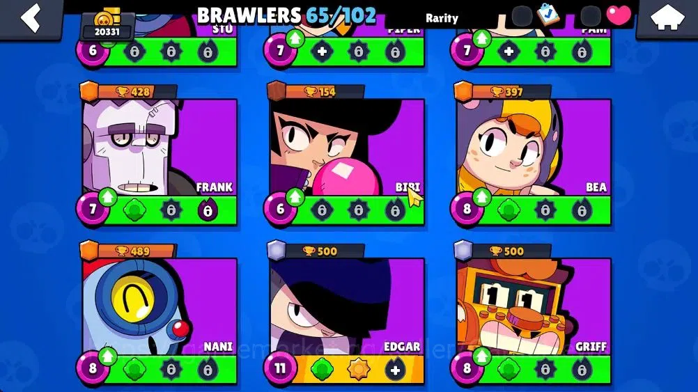 Brawl Stars Accounts Lvl 123 20331 Trophy|65 Brawlers 7 Max Lvl|3 Epic Skins 2 True Silver 1 True Gold, Etc|6K Coin 5K PP|Cn 15