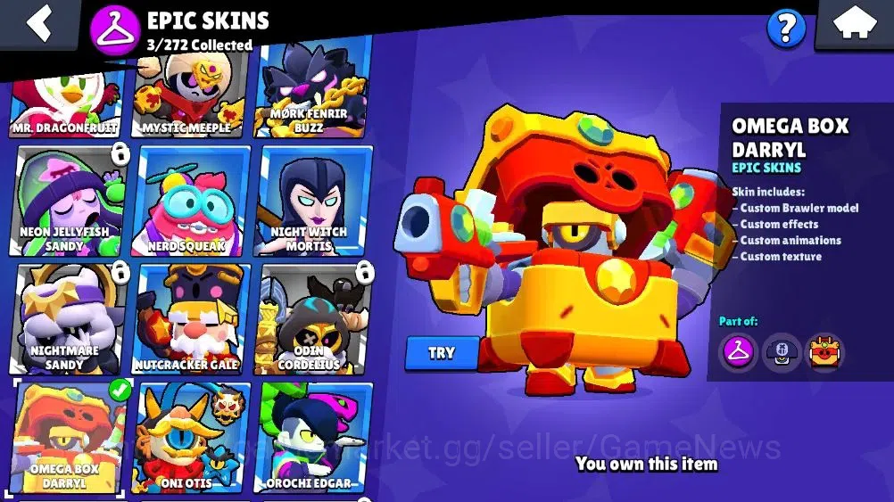 Brawl Stars Accounts Lvl 123 20331 Trophy|65 Brawlers 7 Max Lvl|3 Epic Skins 2 True Silver 1 True Gold, Etc|6K Coin 5K PP|Cn 17