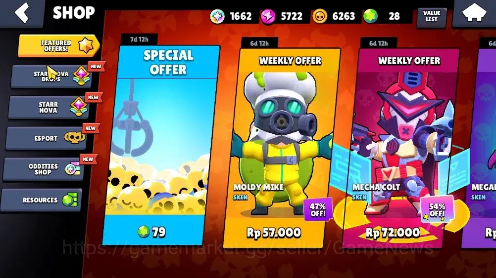 Brawl Stars Accounts Lvl 123 20331 Trophy|65 Brawlers 7 Max Lvl|3 Epic Skins 2 True Silver 1 True Gold, Etc|6K Coin 5K PP|Cn 6