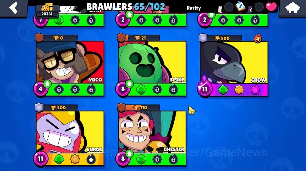 Brawl Stars Accounts Lvl 123 20331 Trophy|65 Brawlers 7 Max Lvl|3 Epic Skins 2 True Silver 1 True Gold, Etc|6K Coin 5K PP|Cn 9