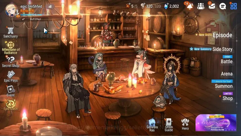 Epic Seven Accounts High-End Global UnVerif|NewEra|16 ML(TR Elvira,BoRunka,LW Peira,DCorvus,etc)+Aby Fumyr,Rinak,etc|152K 1