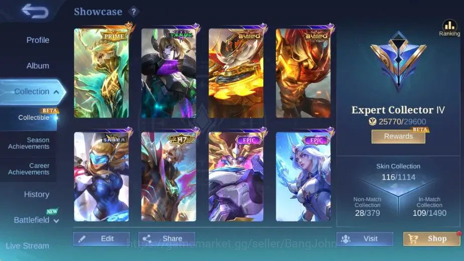 Mobile Legends: Bang Bang Accounts Global|Skin 116|Expert|PRIME Granger,Blazing Franc image 2