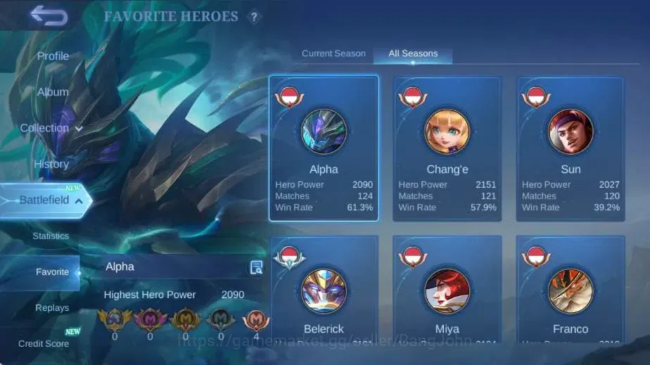 Mobile Legends: Bang Bang Accounts Global|Skin 116|Expert|PRIME Granger,Blazing Franc image 4