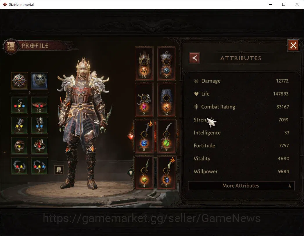 Diablo Immortal Accounts Mid-Tier OCEANIA- Azmodan| Lv60(546)| Tempest |33K CR | Reso 570| Cosmetic | Inferno I |Paragon 4