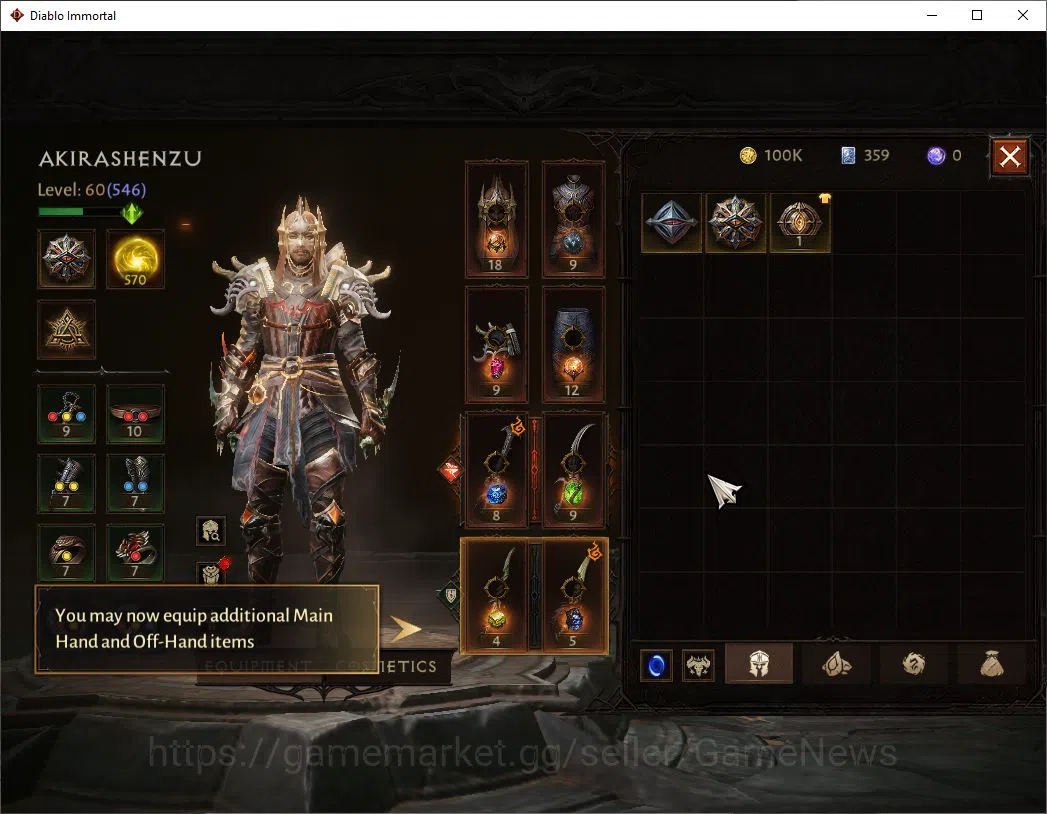 Diablo Immortal Accounts Mid-Tier OCEANIA- Azmodan| Lv60(546)| Tempest |33K CR | Reso 570| Cosmetic | Inferno I |Paragon 6