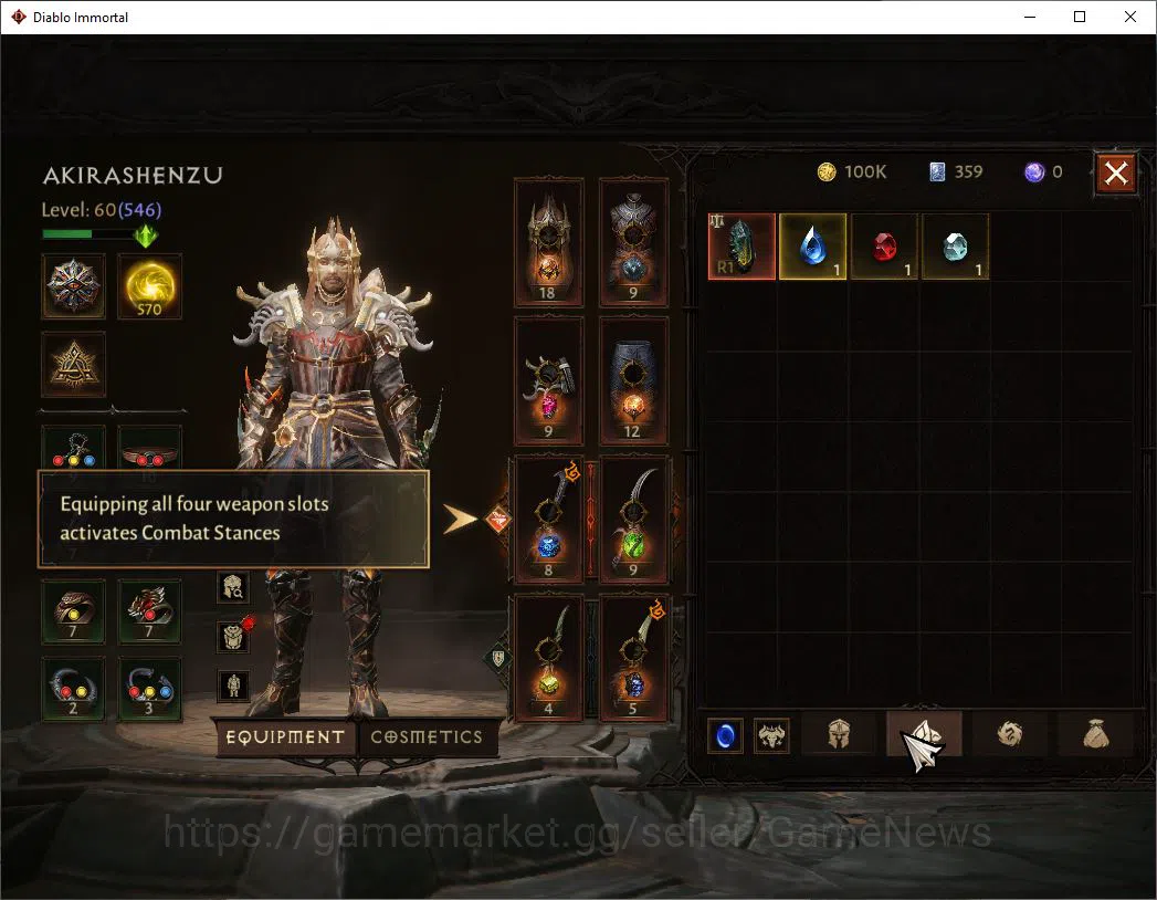 Diablo Immortal Accounts Mid-Tier OCEANIA- Azmodan| Lv60(546)| Tempest |33K CR | Reso 570| Cosmetic | Inferno I |Paragon 7