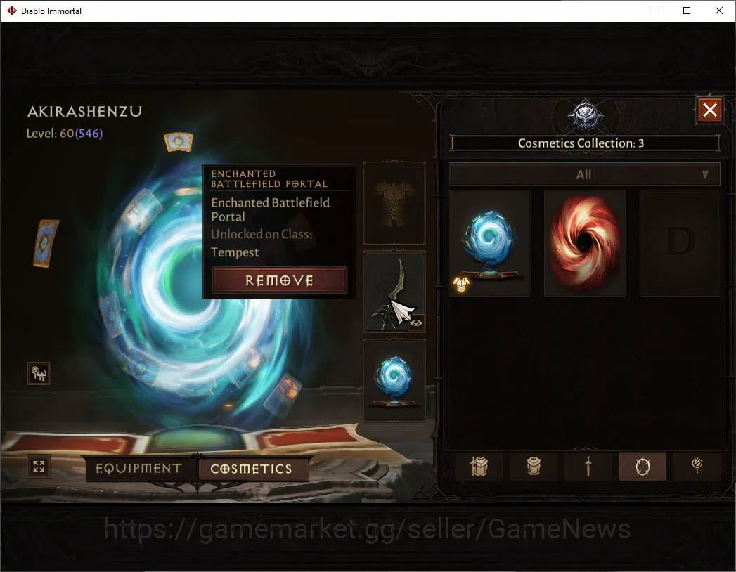 Diablo Immortal Accounts Mid-Tier OCEANIA- Azmodan| Lv60(546)| Tempest |33K CR | Reso 570| Cosmetic | Inferno I |Paragon 9