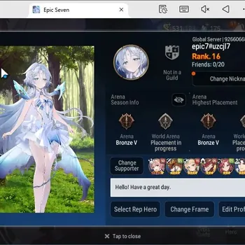 Epic Seven Accounts Starter Global|Starter Prolog|2ML(Lisette,Ruele of light)|PoH+Bless ON|Abyss F51|450 MM|Resource