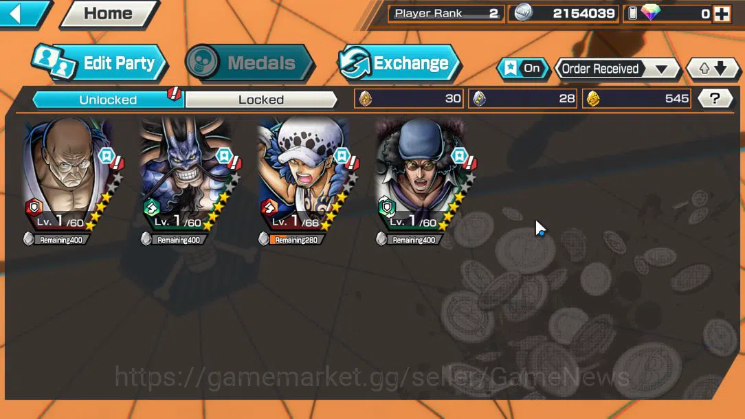One Piece Bounty Rush Accounts Global|4EX|T5Elder Nusjuro,BMO Kaido,Winner Island image 3