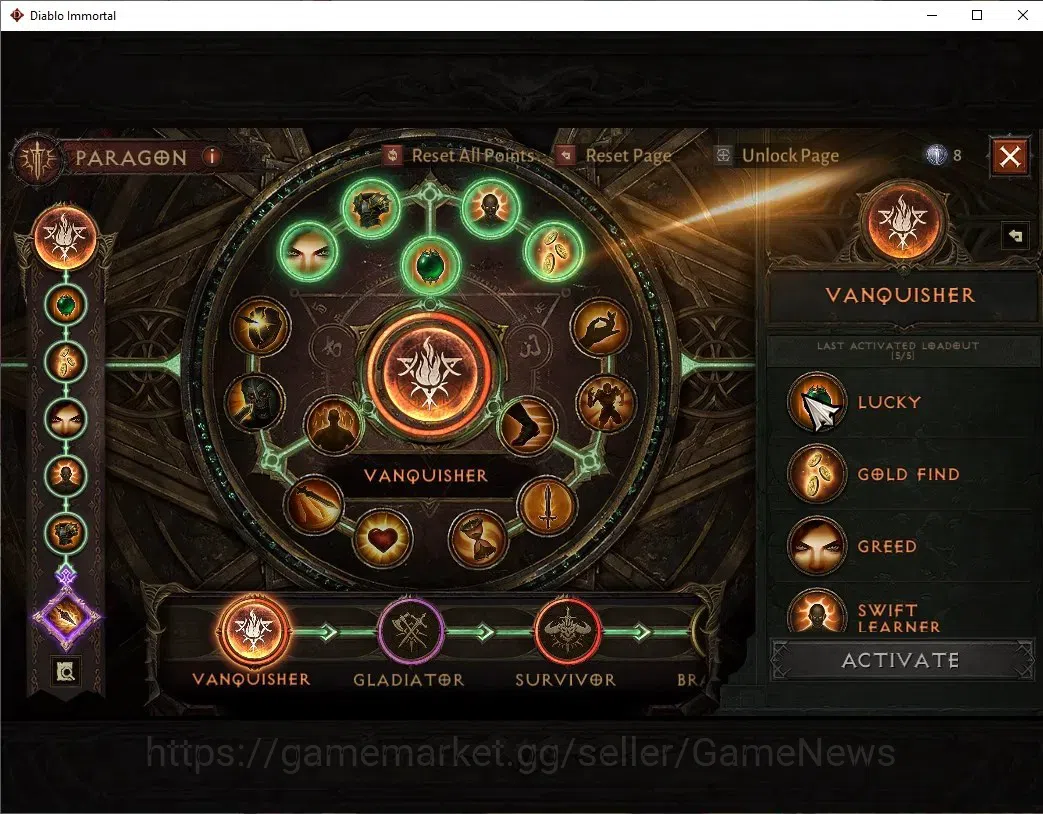 Diablo Immortal Accounts High-End EU - Secheron|CS ON|Lv60(480) Demon Hunter|30K CR|Reso 330|Paragon Vanquisher|Inferno I|1 10