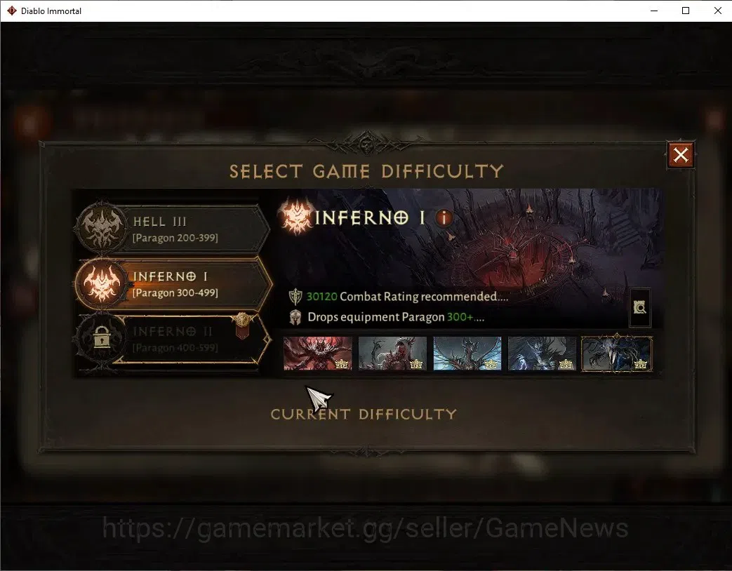Diablo Immortal Accounts High-End EU - Secheron|CS ON|Lv60(480) Demon Hunter|30K CR|Reso 330|Paragon Vanquisher|Inferno I|1 12
