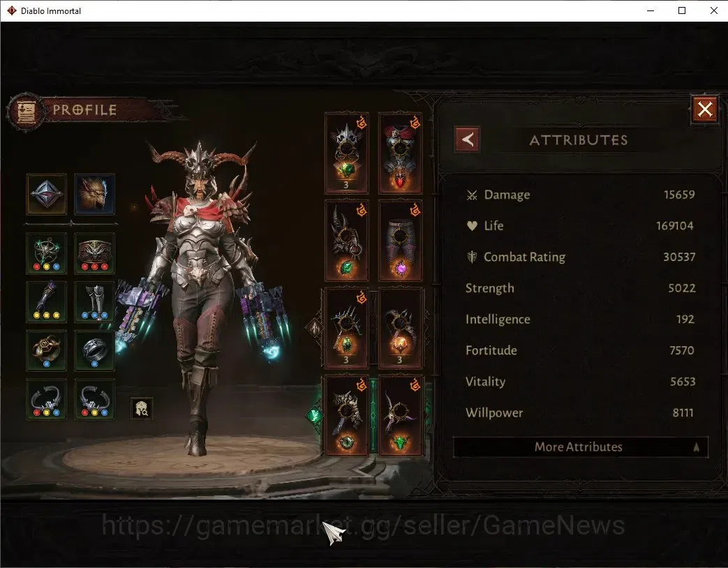 Diablo Immortal Accounts High-End EU - Secheron|CS ON|Lv60(480) Demon Hunter|30K CR|Reso 330|Paragon Vanquisher|Inferno I|1 3