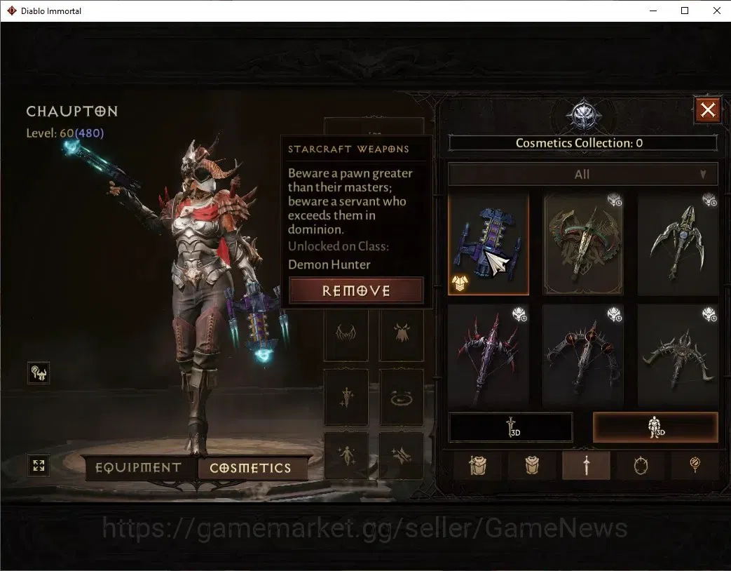 Diablo Immortal Accounts High-End EU - Secheron|CS ON|Lv60(480) Demon Hunter|30K CR|Reso 330|Paragon Vanquisher|Inferno I|1 9