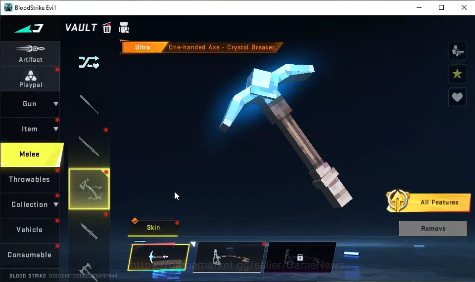 Blood Strike Accounts Mid-Tier ASIA|Collab 7DS[Elizabeth,AK47]+Byakuya|Melee ULTRA One-Handed Axe|8 7