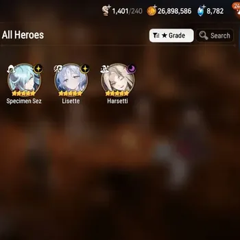 Epic Seven Accounts High-End Global Unverif|3 ML [Lisette,Harseti,S Sez]|PoH+Bless ON|SS 8.7K|Gold 26.8M|Check