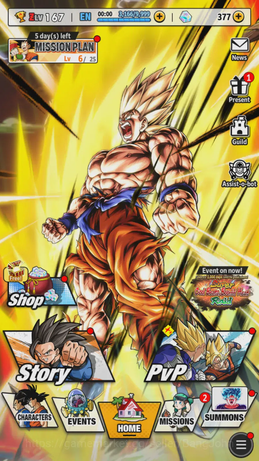 Dragon Ball Legends Accounts Others Android| Lvl 167|84M Total Power|377 CC|7 UL|UL SS Goku,FF Frieza: Full Power,SFPS 4 1