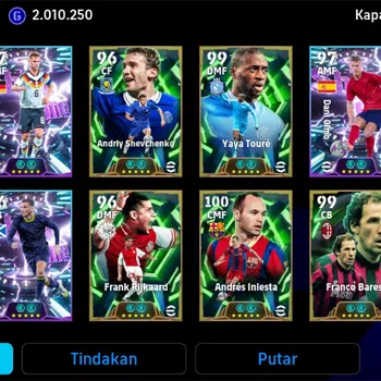 eFootball Others Mobile|PW 3188|Andres Iniesta Epic,Yaya Toure Epic,Franco Baresi Epic,Paul Scholes Epic,Dani Olmo