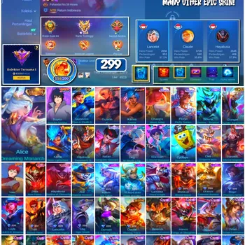 Mobile Legends: Bang Bang Accounts #4354 299 Skins | Suyou Sasuke Uchiha (NARUTO) | Gusion K' (KOF) | Karina Leona (KOF