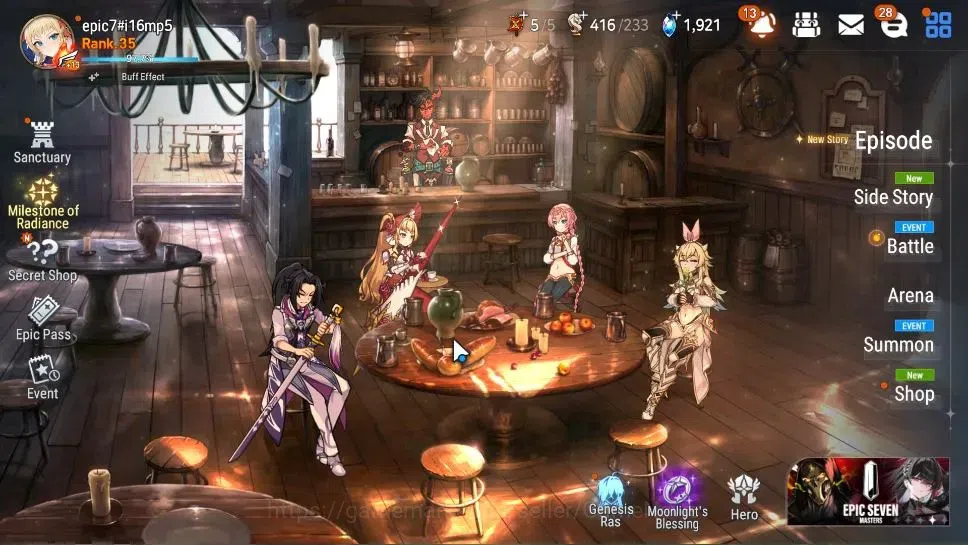 Epic Seven Accounts Starter GLOBAL Unverif|New Era|3 ML(Salome,NM Luna,A Vildred)+Setsuka,Estelle,Ran,Landy,Etc|PoH ON|1,9K 1