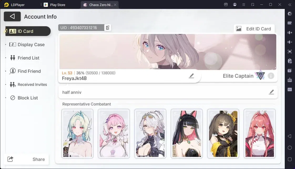 Chaos Zero Nightmare Accounts Global|Lv.53| 8 SSR Heidemarie,Diana,Adhelheid,Rit image 1