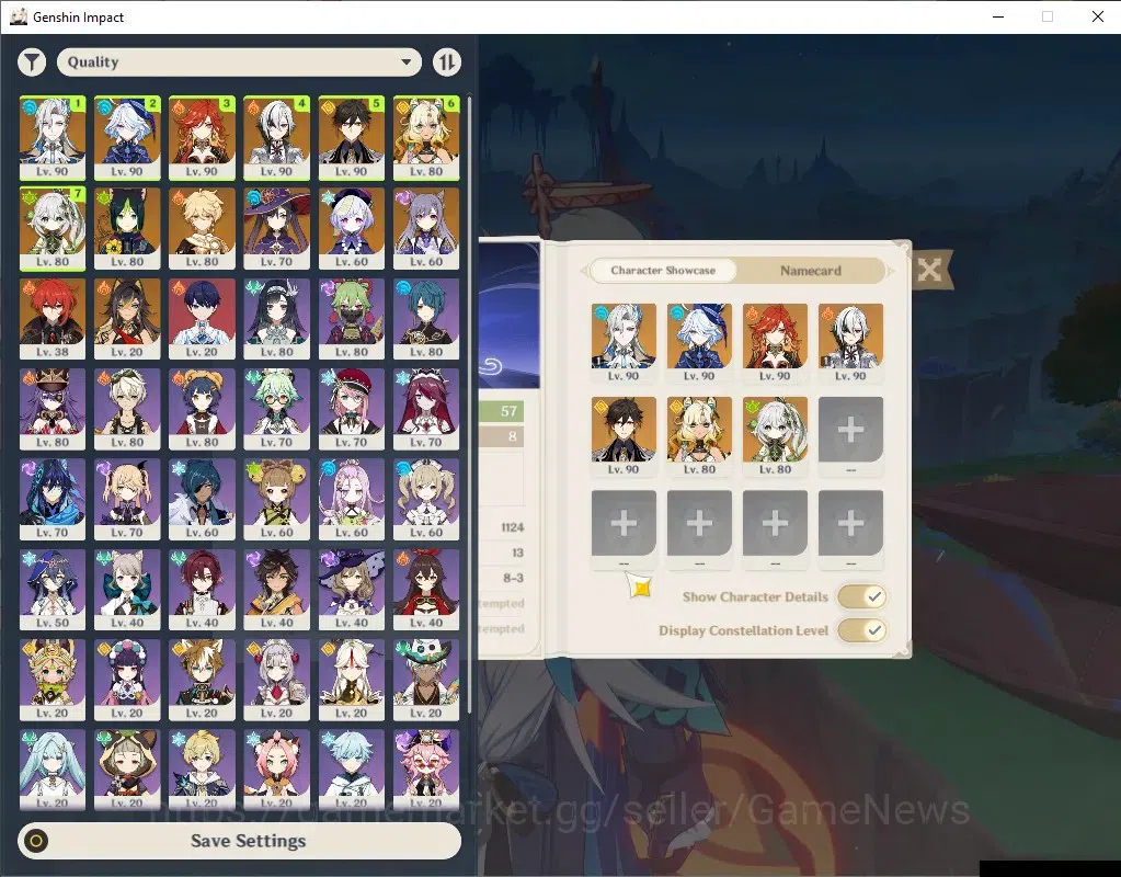 Genshin Impact Accounts Asia|AR57|RateOn|1k Primo,48 I.Fate|7 Limit+3(*5We image 2