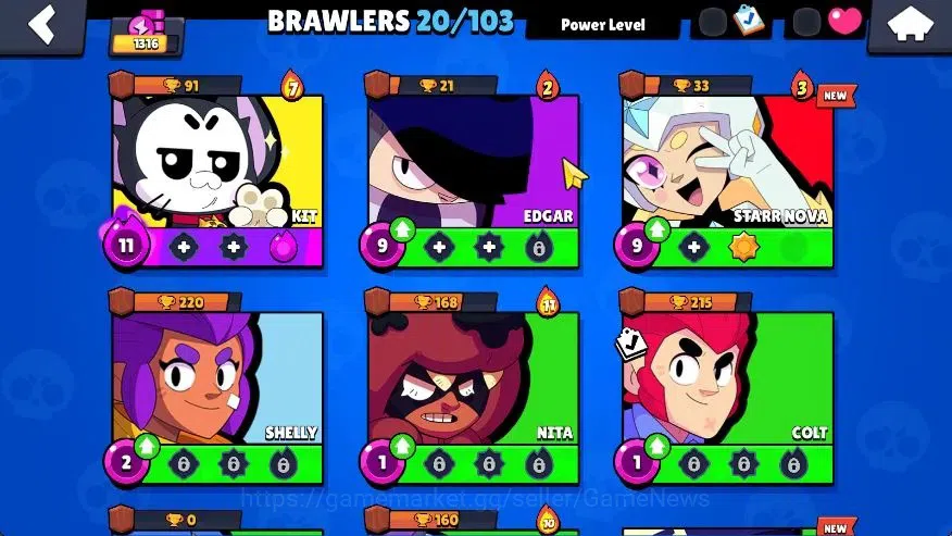 Brawl Stars Accounts 1316 Trophy|20 Brawlers 1 Max Lvl (Kit) 4 Myth|13K image 5
