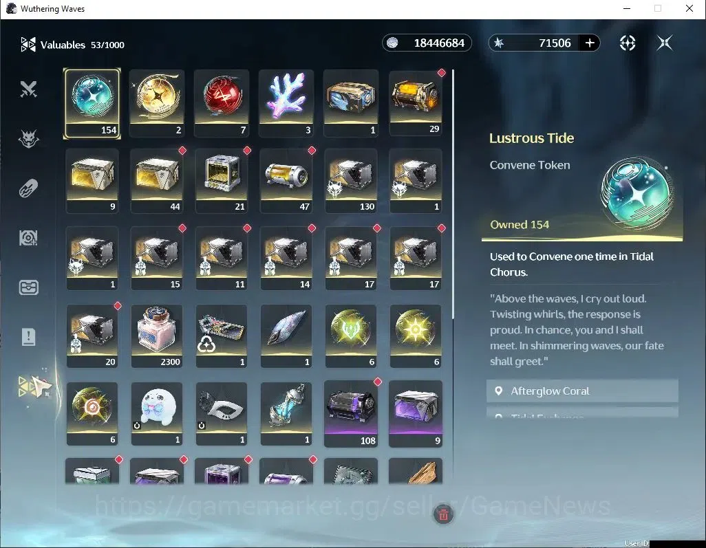 Wuthering Waves Accounts SEA|UL 48|Ready Gacha 71K Astrite+154 LT| 1 Limite image 9