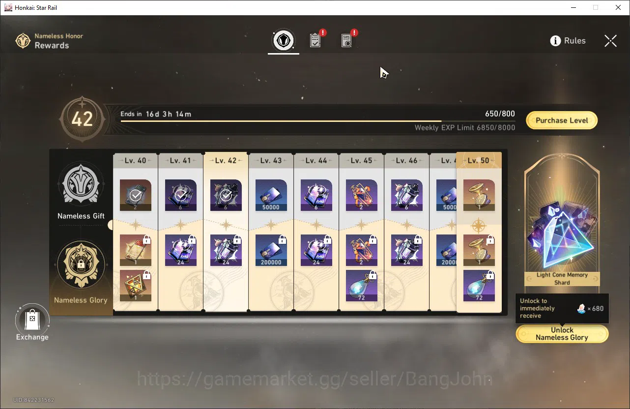 Honkai Star Rail Accounts ASIA | TL 52 | 4 Limit | Yao Guang | Sparkle | Dan image 13