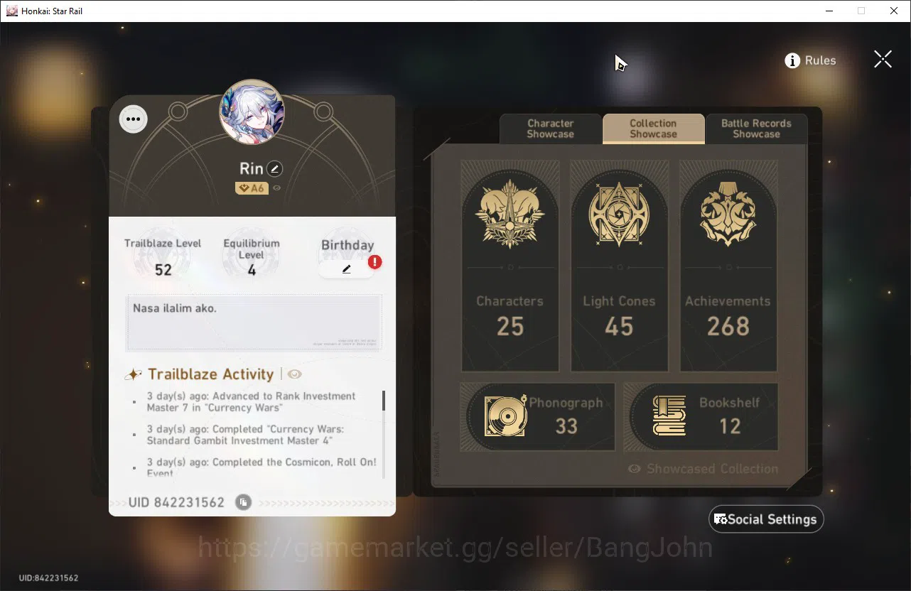 Honkai Star Rail Accounts ASIA | TL 52 | 4 Limit | Yao Guang | Sparkle | Dan image 16