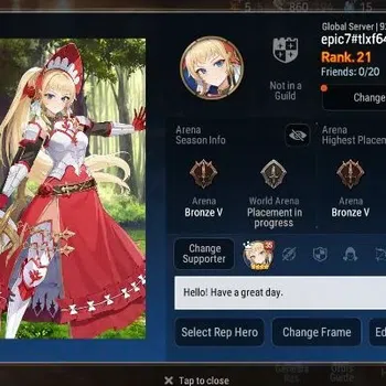 Epic Seven Accounts Starter Global Unverif|Starter|3ML(DK Sharun, B.Hwayoung,T.R.Elvira)|PoH+Bless ON|CHECK SS|Stove(ES892Z)