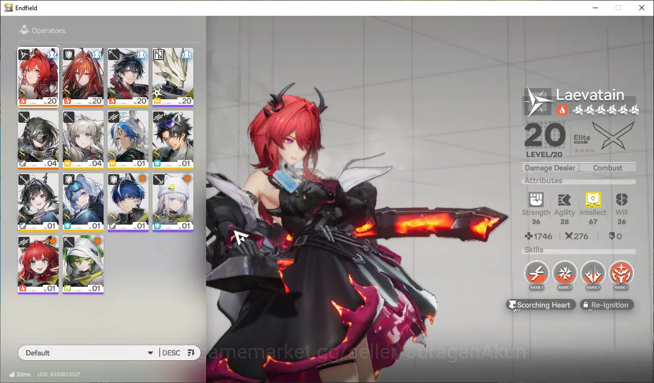 Arknights: Endfield Accounts Asia Lv2 |Starter| 2SSR (Laevatain,Ember)+6SR Oper image 1