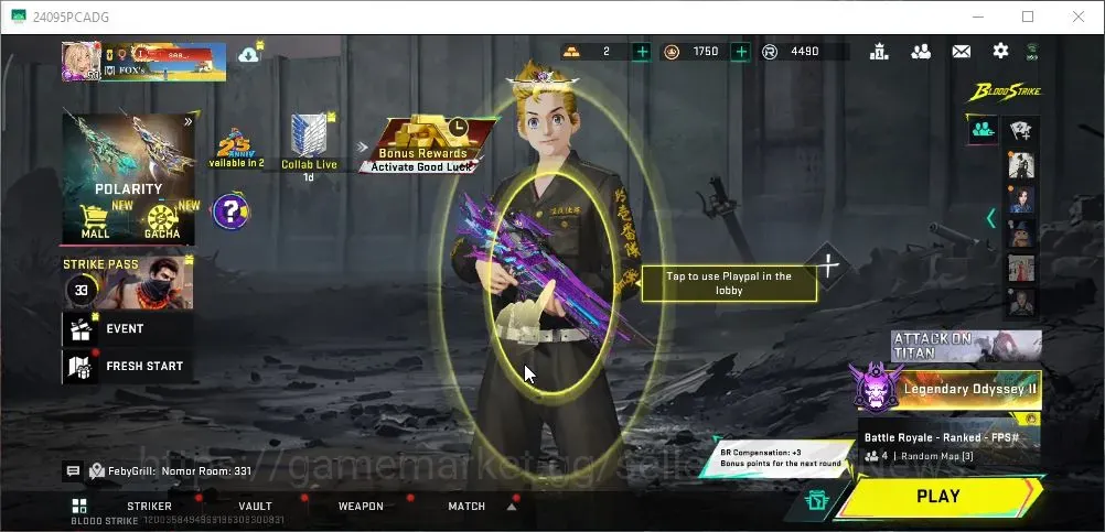 Blood Strike Accounts Collab Skin ASIA|2 ETERNAL M4A1 Blight Embrace,MP7 Tidesong|Collab M700 Elizabeth,MCX Worst,FN2K 1