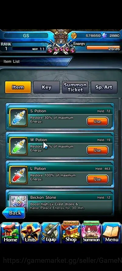 Grand Summoners Accounts Global|Rank 1|2880 cc Ready Gacha|3 Ascend| Summer image 2