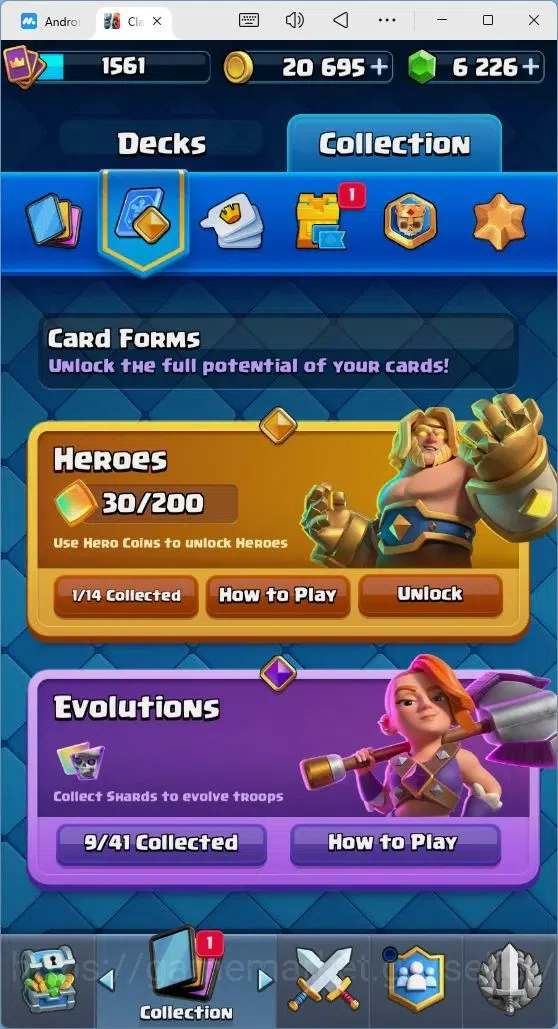 Clash Royale Accounts Mobile |Trophy 9195|3Max Hero Cards|9 EVO Cards|1  image 14