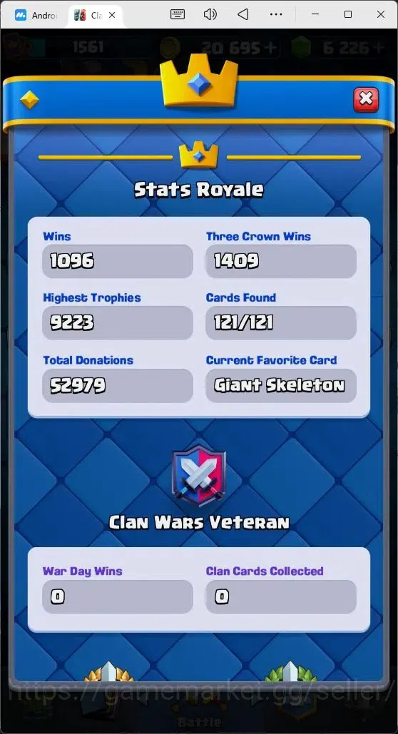 Clash Royale Accounts Mobile |Trophy 9195|3Max Hero Cards|9 EVO Cards|1  image 2