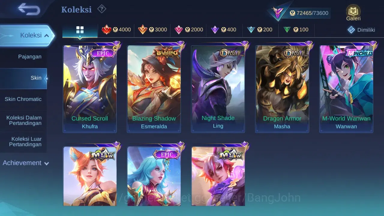 Mobile Legends: Bang Bang Accounts GLOBAL Hero 132 Skin 343 | Zodiac Odette Badang |  image 10