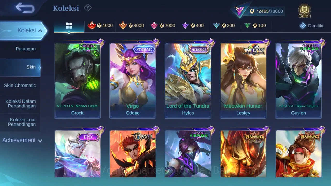 Mobile Legends: Bang Bang Accounts GLOBAL Hero 132 Skin 343 | Zodiac Odette Badang |  image 7