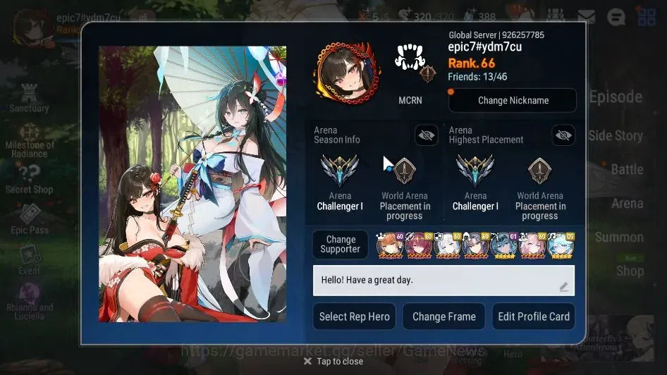 Epic Seven Accounts GLOBAL Unverif|19 ML(Rhiana & Luciel,LC Belona,Bel image 2