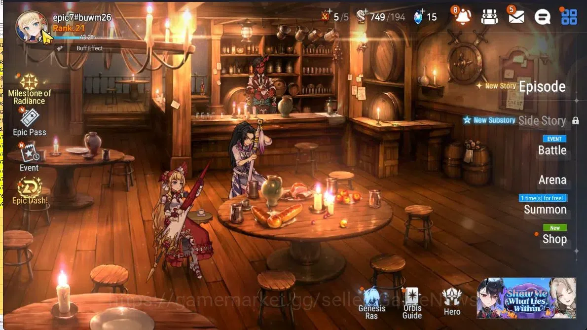 Epic Seven Accounts Limited Hero GLOBAL UnVerif|New Era|2 ML(Tidal Rift Elvira, TE Kayron)+Iseria,Tenebria.landy,etc|Abyss F 1