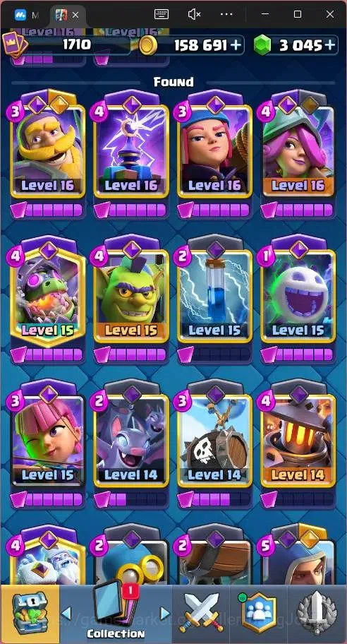 Clash Royale Accounts Global |CL 1710|KTL 16|Trophy 13786|121 Cards|14 M image 10