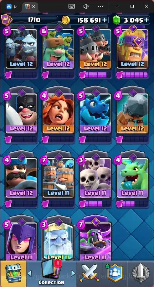 Clash Royale Accounts Global |CL 1710|KTL 16|Trophy 13786|121 Cards|14 M image 12